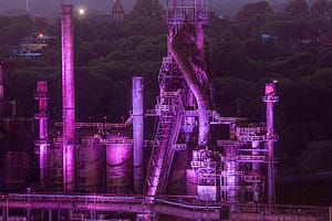 Bethlehem Steel Works at night